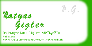 matyas gigler business card